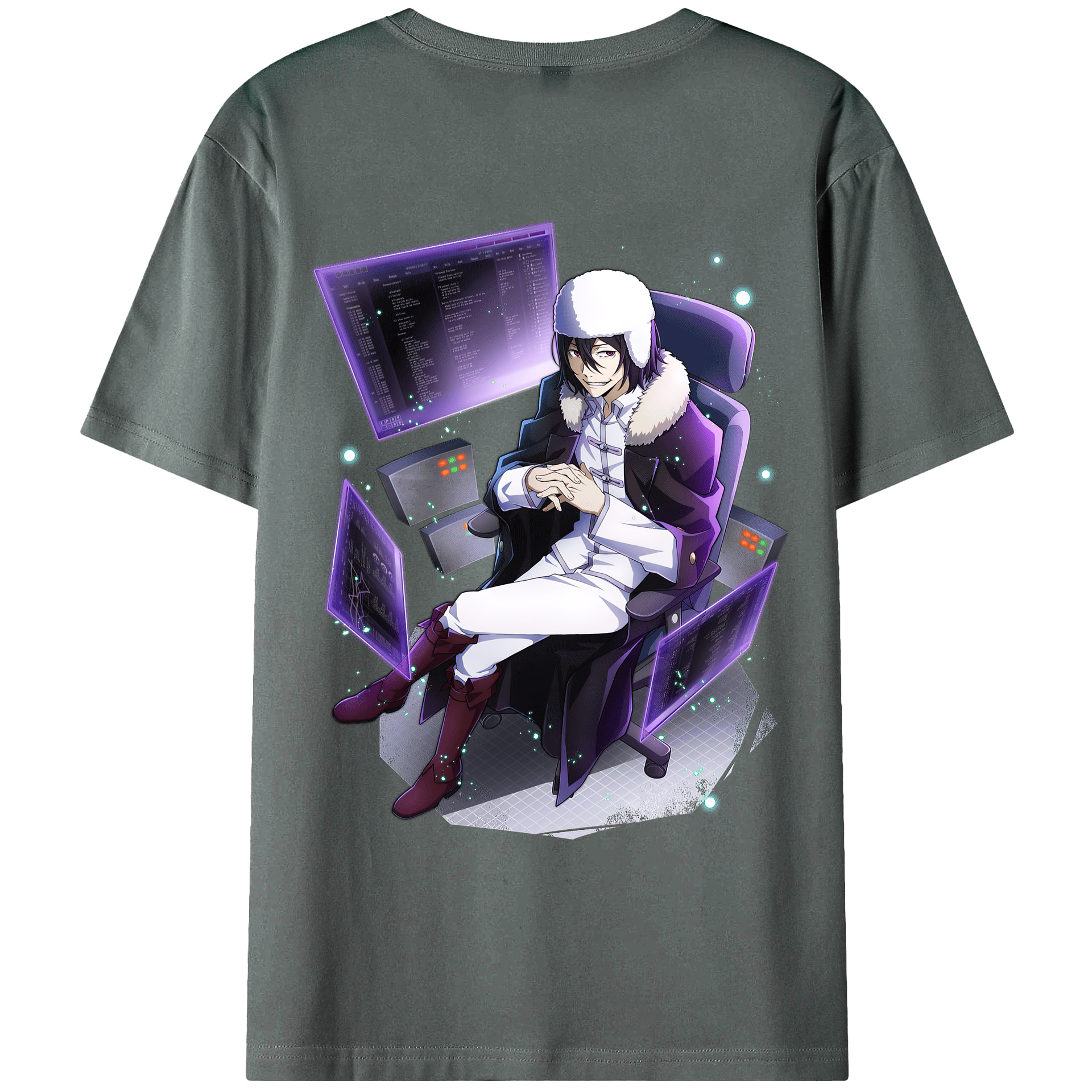 （画像用） 文豪ストレイドッグス Bungo Stray Dogs 綿100％ メンズ半袖Tシャツ（バックプリント） 通気性